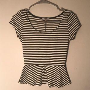 Charlotte Russe Peplum Striped Shirt